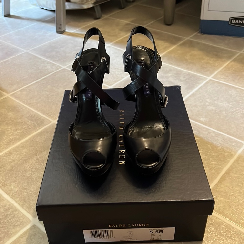 Ralph Lauren Collection platform sandals size 5 1/2 B NIB